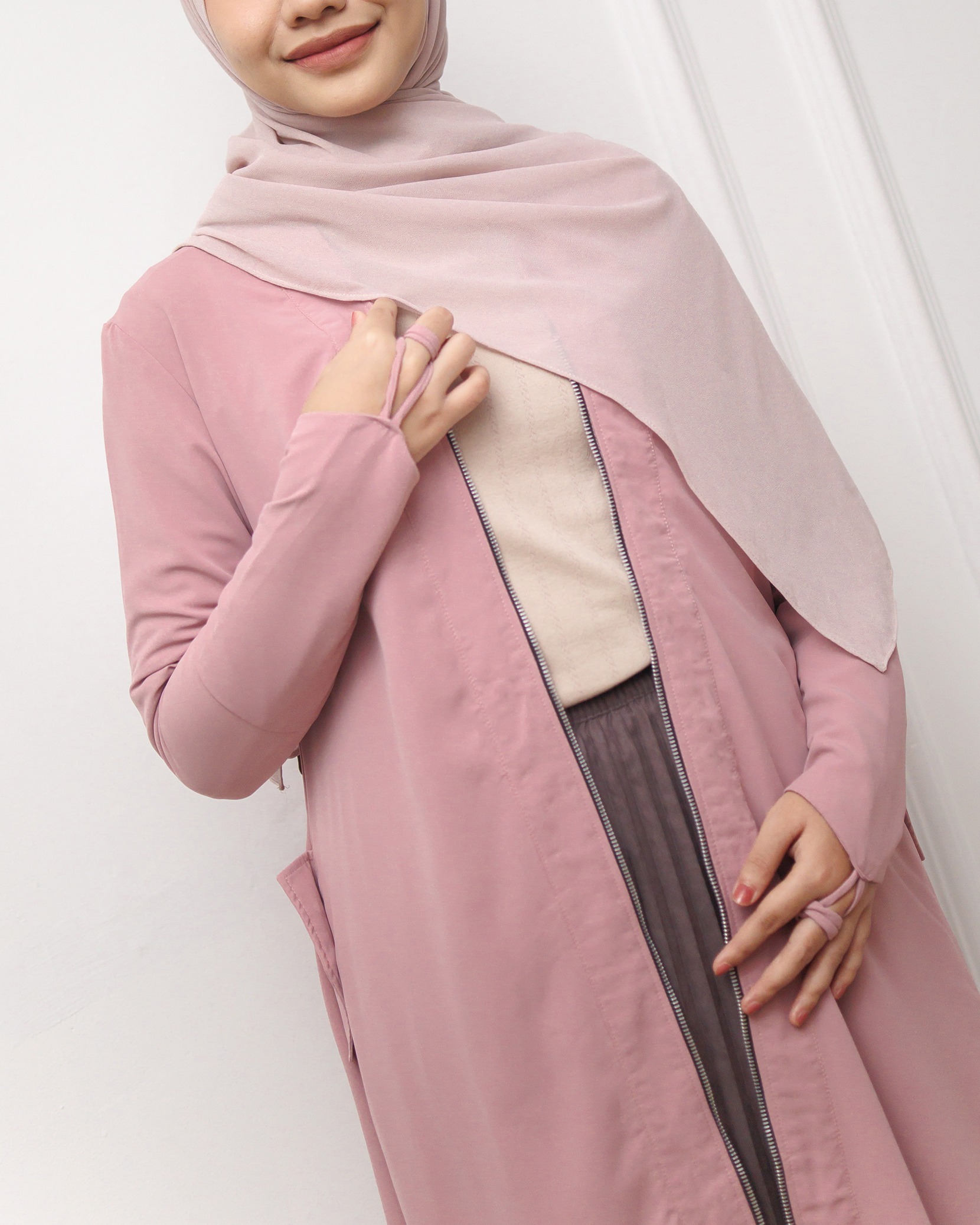 Zysku Xena | Aysel Coat Abaya - 4 Warna | Luaran Outer Panjang Maxi Polos