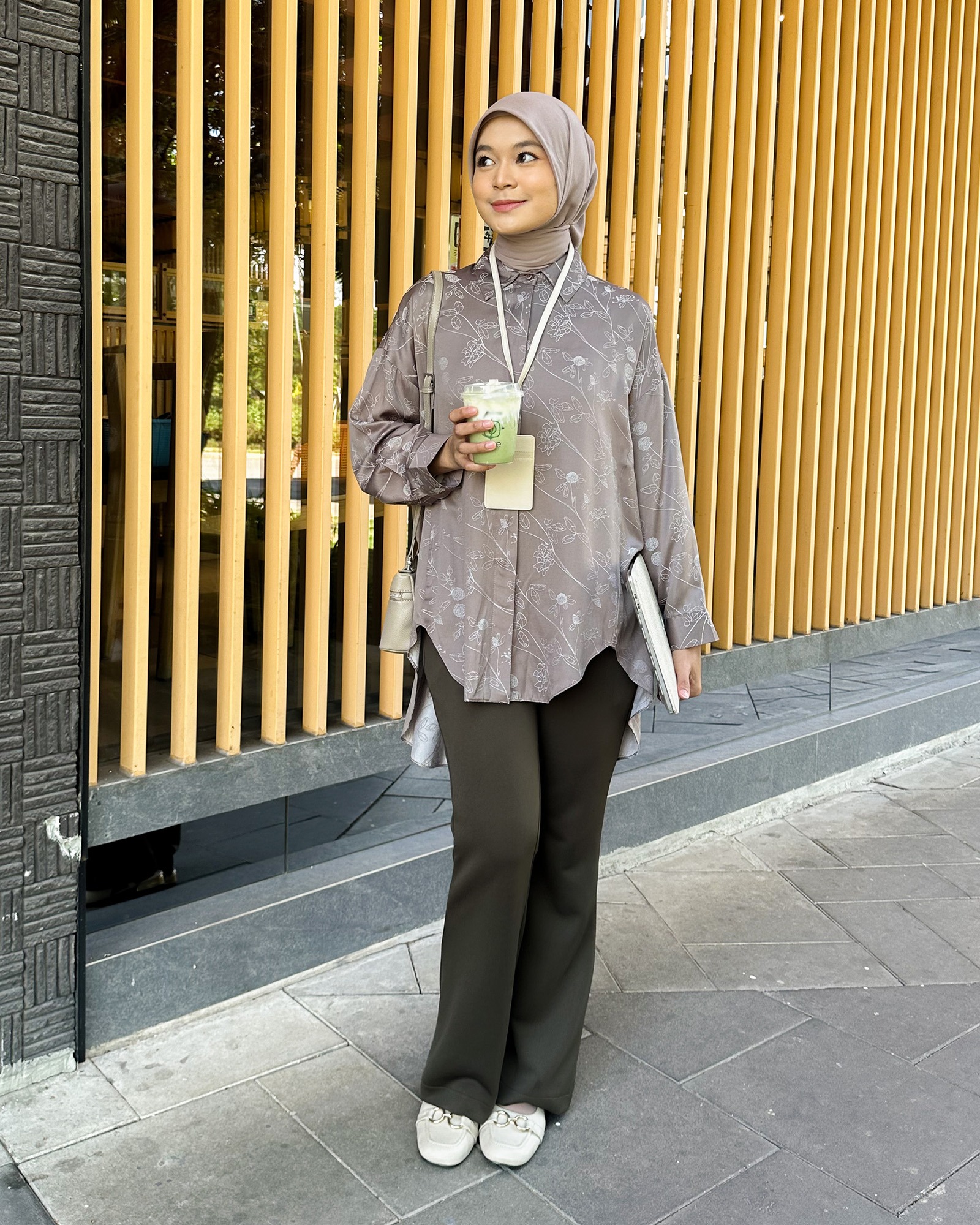 Zysku Xena | Printed Avery Oversized Shirt (MOTIF) | Kemeja Kantor Wanita Longgar Oversized Basic Printed
