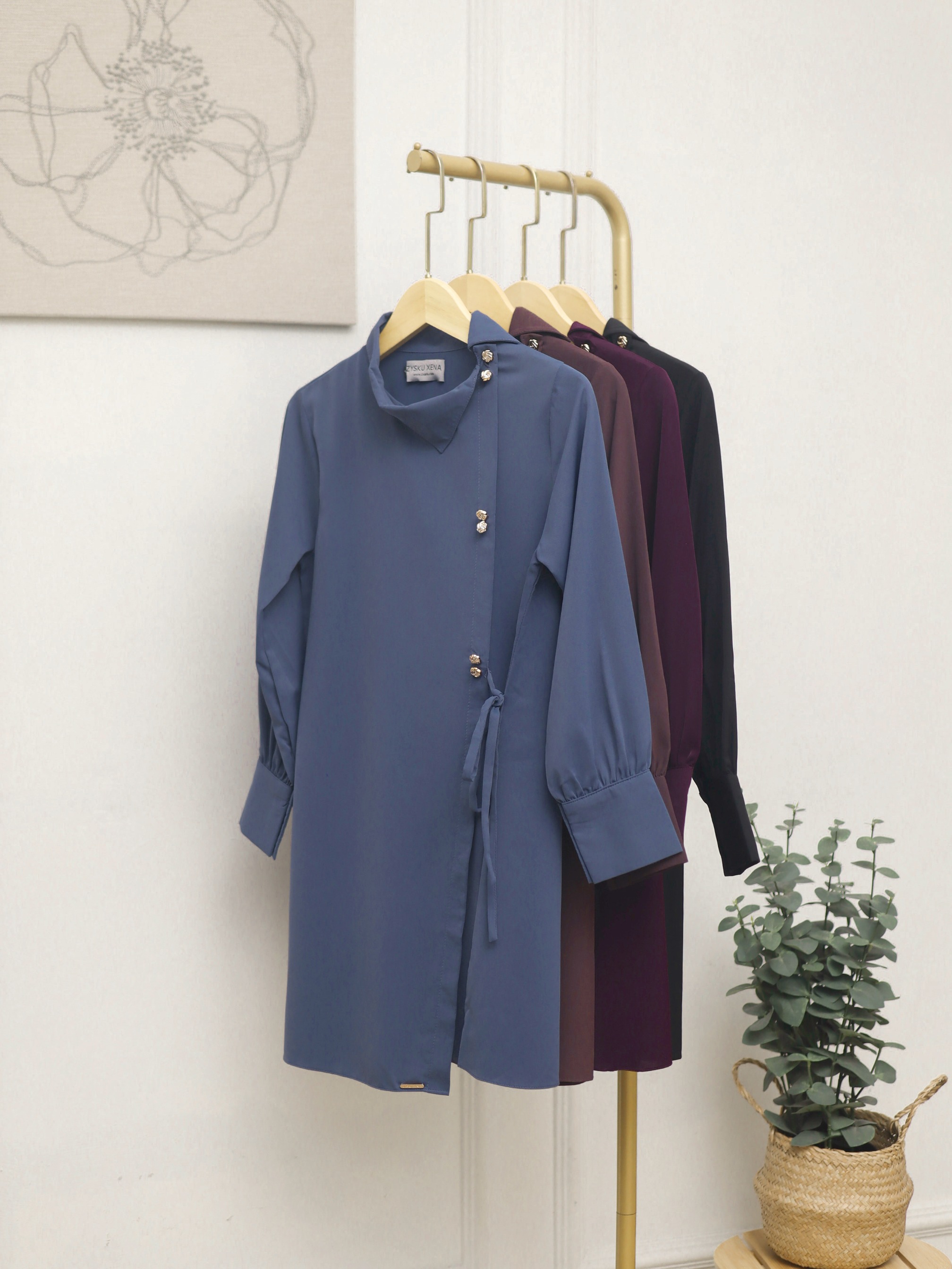 Zysku Xena | Zivy Tunic - 4 Warna | Atasan Tunik Lengan Panjang Wanita