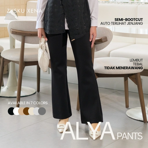 Zysku Xena | Alya Pants - 16 Warna | Celana Panjang Kerja Kantor Wanita Flare Cutbray Scuba