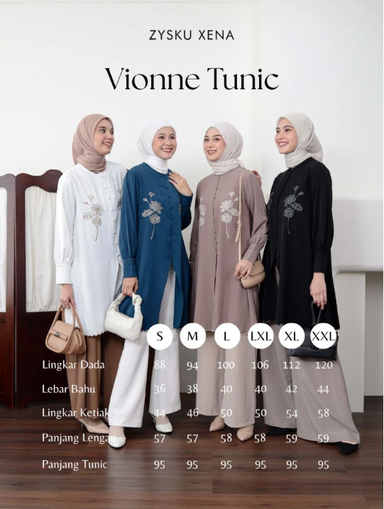 Zysku Xena | Vionne Tunic | Minor Defect | Atasan Tunik Bordir Lengan Panjang