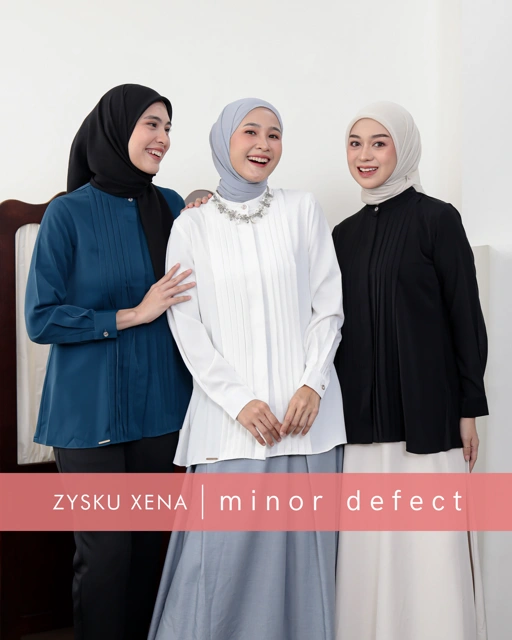 Image of Zysku Xena | Minor Defect | Pianna Blouse - 3 Warna | Blus Atasan Kantor Basic Polos Lengan Panjang