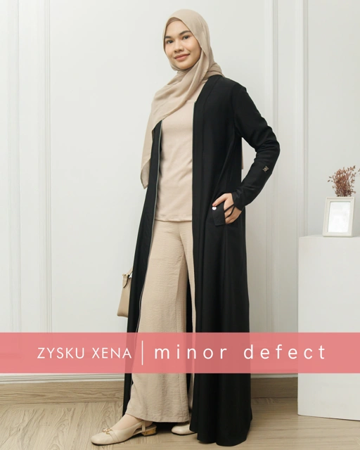Image of Zysku Xena | Aysel Coat Abaya  | Minor Defect | Luaran Outer Panjang Maxi Polos