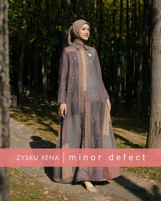 Image of Zysku Xena | Minor Defect | Saffra Abaya - 3 Warna | Dress Gamis Print Busui Friendly Lebaran