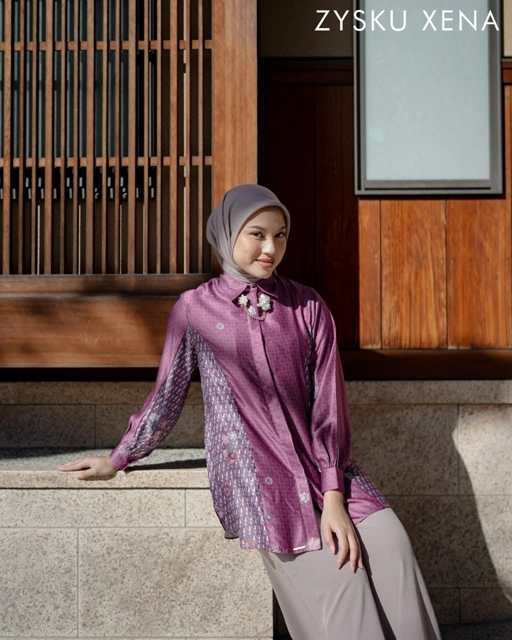 Image of Zysku Xena | Cherise Shirt - 3 Warna | Kemeja atasan lengan panjang wanita raya busui friendly