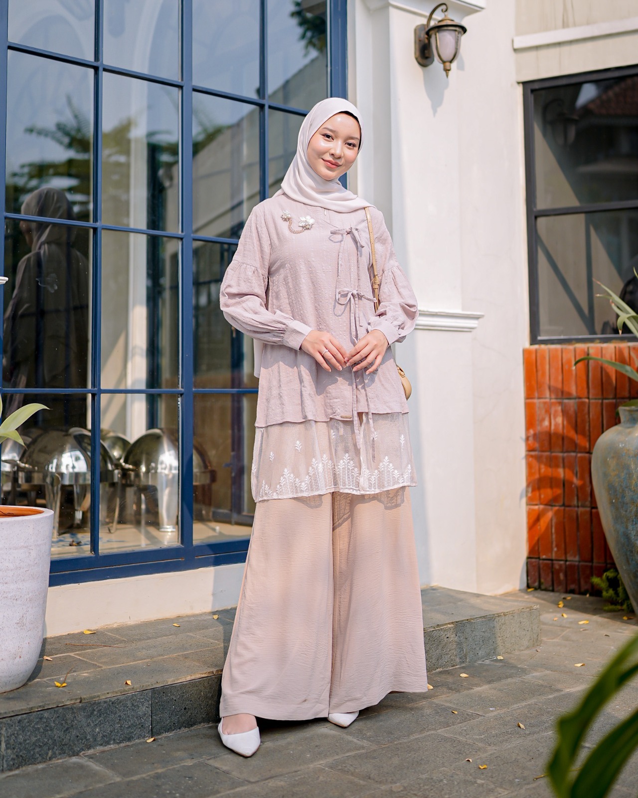 Zysku Xena | Lumea Tunic - 3 Warna | Tunik Atasan Casual Lengan Panjang Wanita Linen Apron Renda