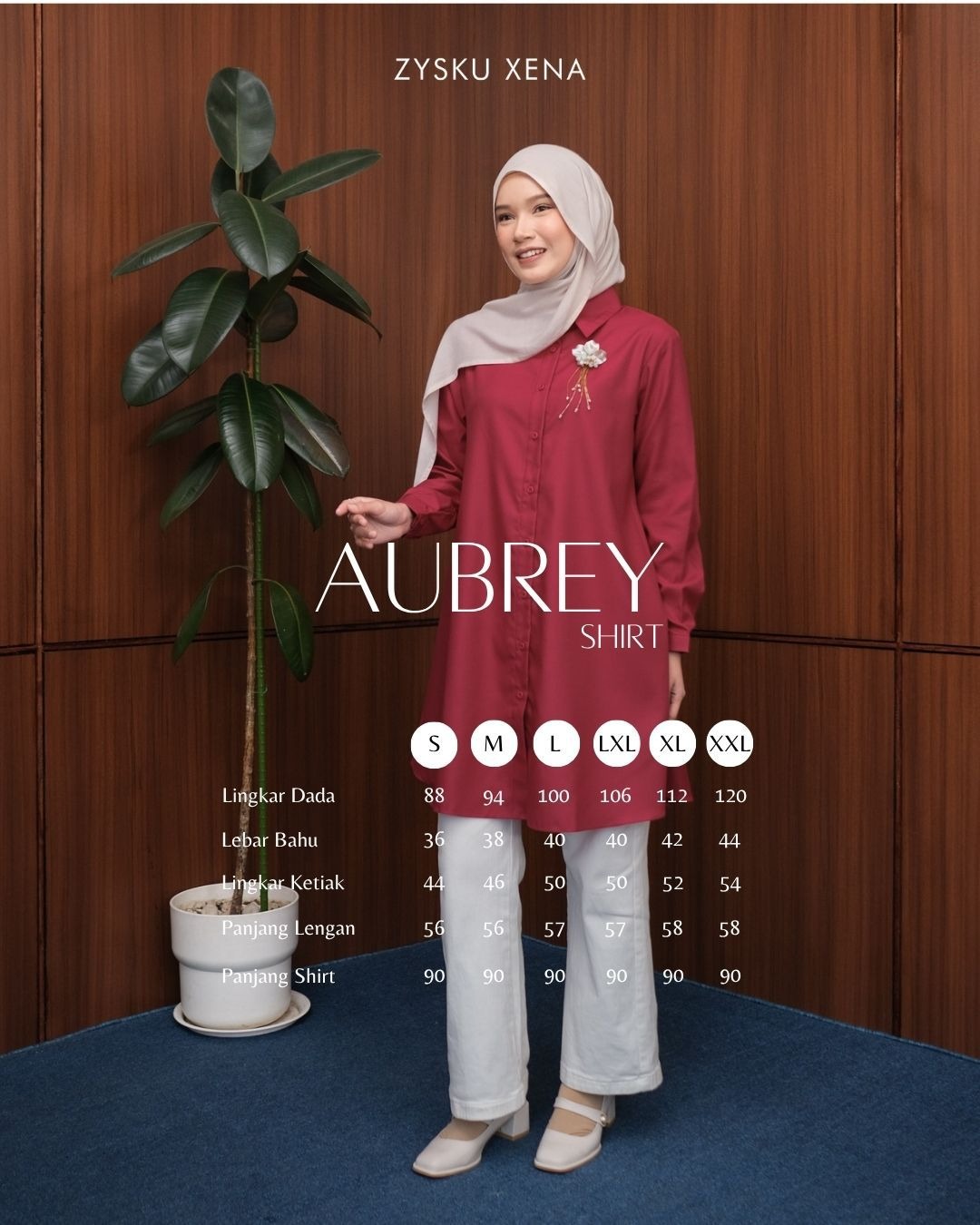 Zysku Xena | Aubrey Shirt - 16 Warna | Kemeja Kerja Basic Kantor Formal Wanita Lengan Panjang