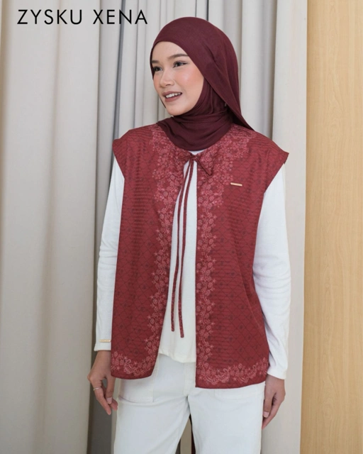 Image of Zysku Xena | Saka Vest | Rompi Pendek Luaran Agustusan Kerja Motif Kantor Wanita