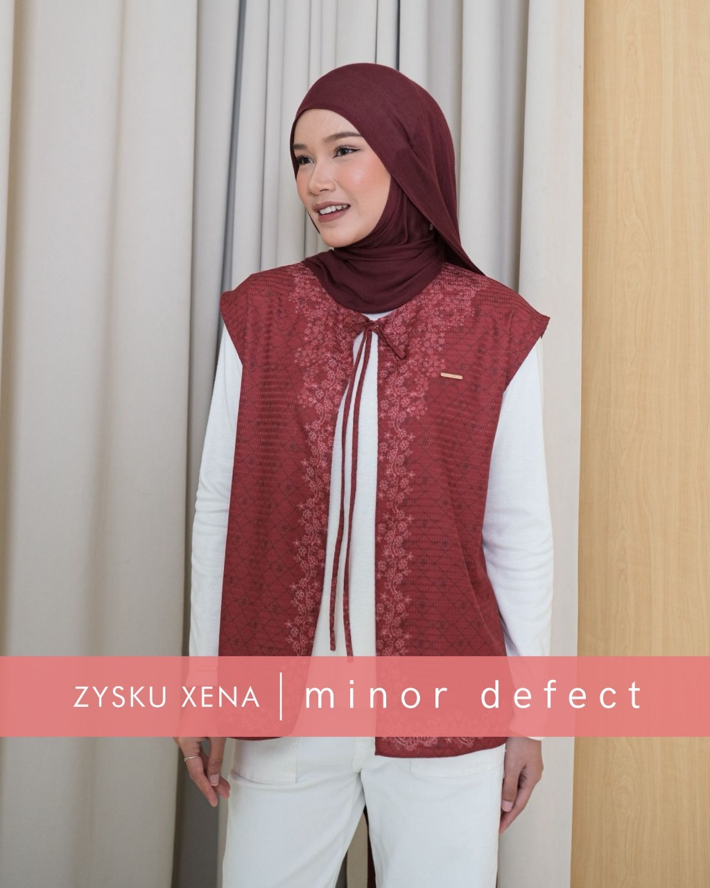  Zysku Xena | Minor Defect | Saka Vest | Rompi Pendek Luaran Agustusan Kerja Motif Kantor Wanita