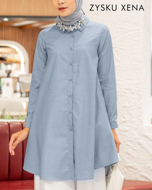 Image of Zysku Xena | Aubrey Shirt - 13 Warna | Kemeja Kerja Basic Kantor Formal Wanita Lengan Panjang