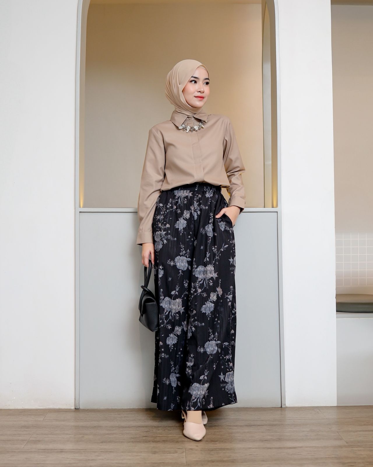 Zysku Xena | Najma Cullote - 4 Warna | Celana Kulot Full Karet Pinggang Wanita Motif Print