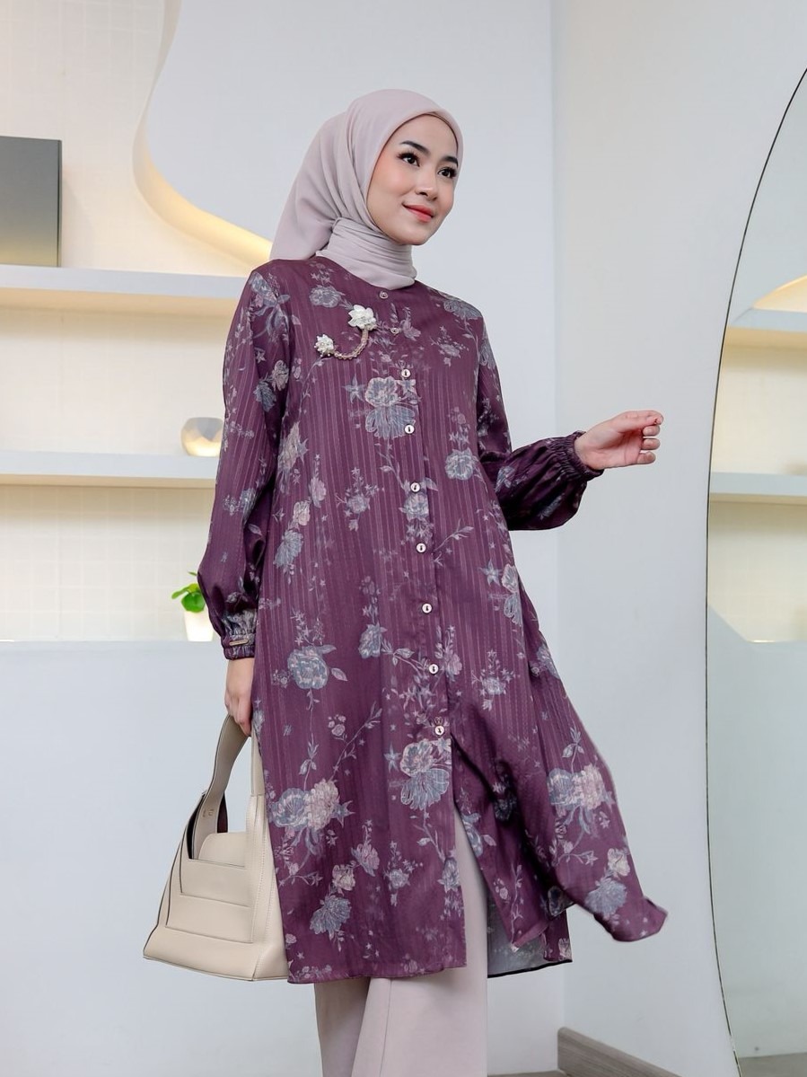 Zysku Xena | Najma Tunic - 4 Warna | Tunik Atasan Lengan Panjang Wanita Motif Print