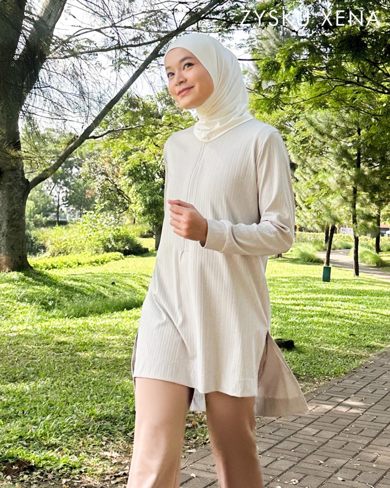 Zysku Xena | Aeris Flex Top | Atasan Olahraga Lengan Panjang Busui Friendly