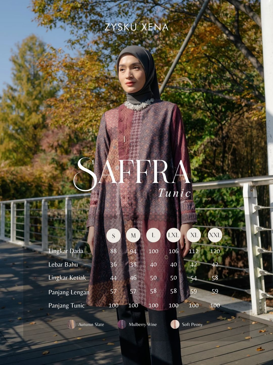 Zysku Xena | Saffra Tunic - 3 Warna | Tunic Print Busui Friendly Lebaran