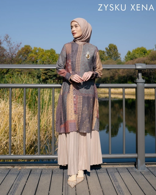 Image of Zysku Xena | Saffra Tunic - 3 Warna | Tunic Print Busui Friendly Lebaran