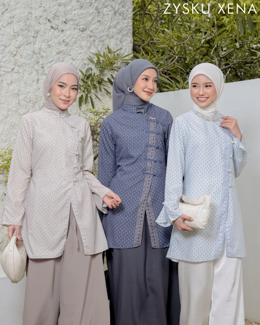 Image of Zysku Xena | Yerin Top - 3 Warna | Atasan Print Busui Friendly Lebaran