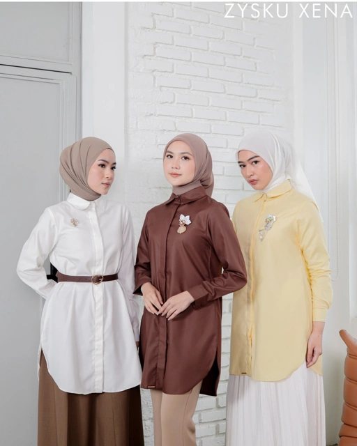 Image of Zysku Xena | Basic Shirt 16 Warna - Color Group 1 | Kemeja Kerja Polos Kantor Wanita Lengan Panjang
