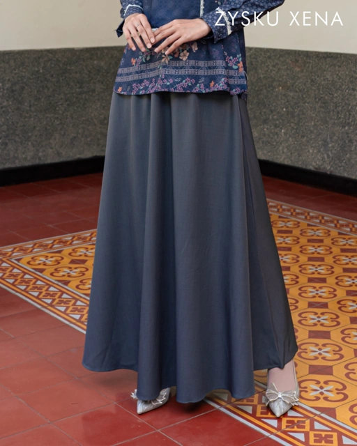 Image of Zysku Xena | Ruyi Skirt 3 - Warna | Rok Sarimbit Polos Lebar Flare Maxi Payung
