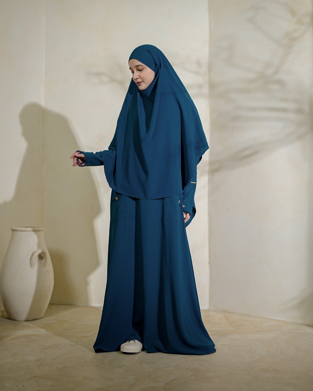 Zysku Xena | Suwayya Abaya Set - 7 Warna | Gamis Dress Lengan Panjang Haji Umroh