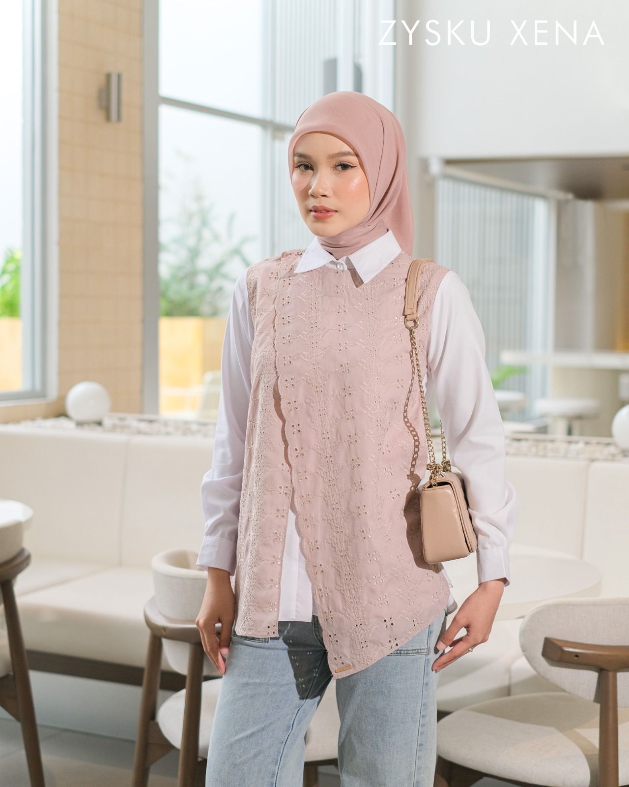 Zysku Xena | Seraz Shirt | Kemeja Polos Kantor Wanita Lengan Panjang Kombinasi Katbol