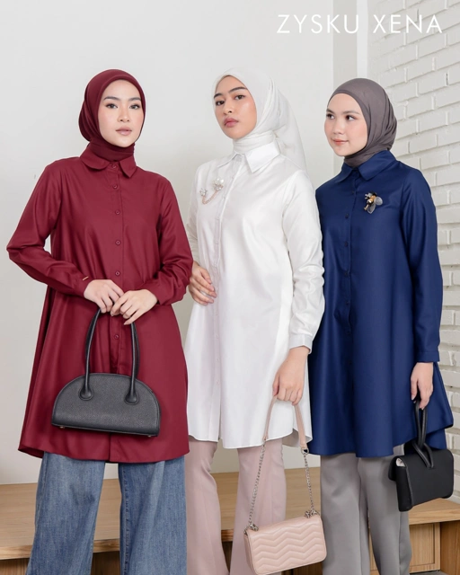 Image of Zysku Xena | Aubrey Shirt - 16 Warna | Kemeja Kerja Basic Kantor Formal Wanita Lengan Panjang