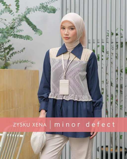 Image of Zysku Xena | Ravine Lace Overlay Shirt | Minor Defect | Kemeja Kantor Formal Wanita Lengan Panjang