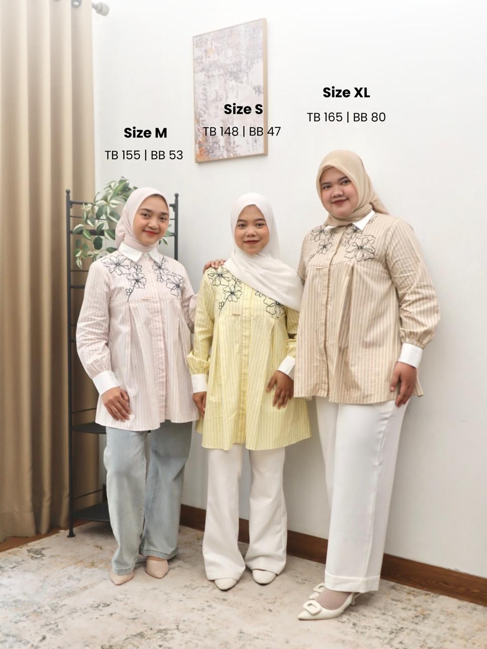 Zysku Xena | Senara Shirt | Kemeja Kantor Katun Lengan Panjang Bordir Wanita