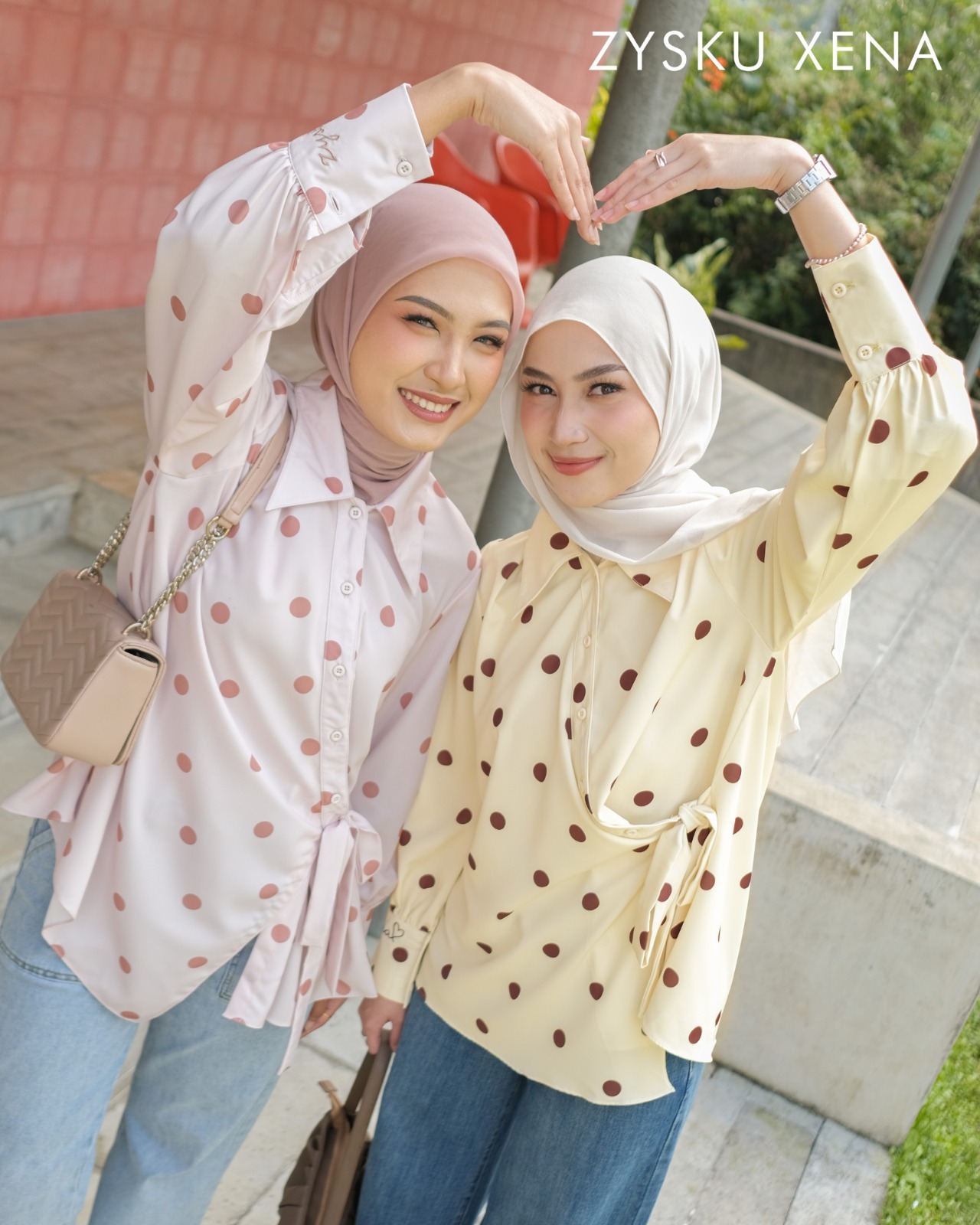 Zysku Xena | Nerine Blouse - 5 Warna | Atasan Kemeja Polkadot Casual