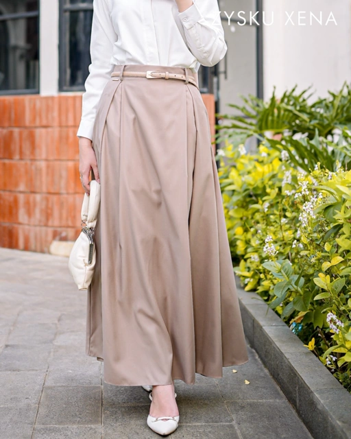 Zysku Xena | Miori Flared Skirt A-Line - 3 Warna | Rok Basic Payung Flared Maxi Lebar Panjang