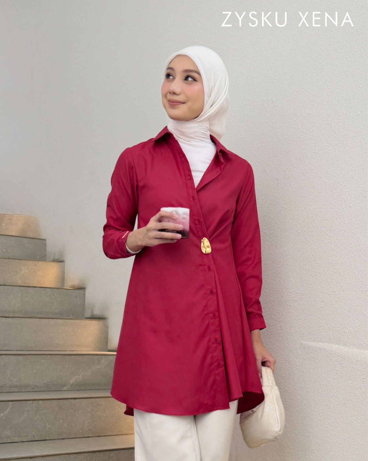 Zysku Xena | Aubrey Shirt - 16 Warna | Kemeja Kerja Basic Kantor Formal Wanita Lengan Panjang