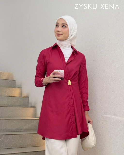 Zysku Xena | Aubrey Shirt - 16 Warna | Kemeja Kerja Basic Kantor Formal Wanita Lengan Panjang