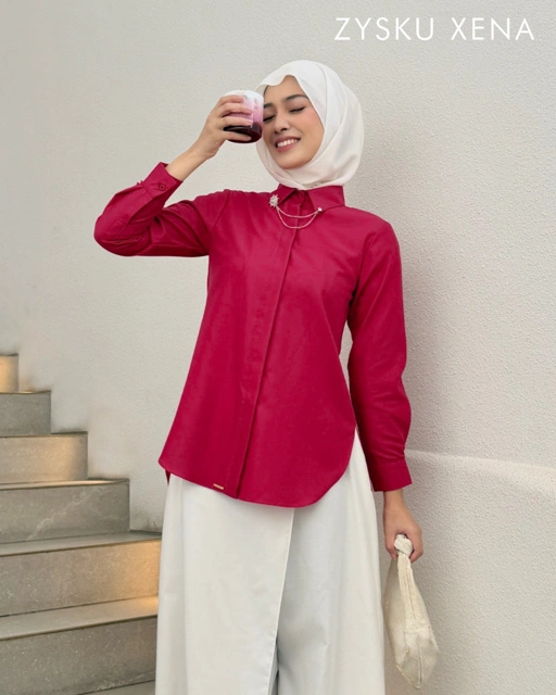 Zysku Xena | Shorn Shirt 16 Warna - Color Group 1 | Kemeja Kantor Formal Wanita Lengan Panjang