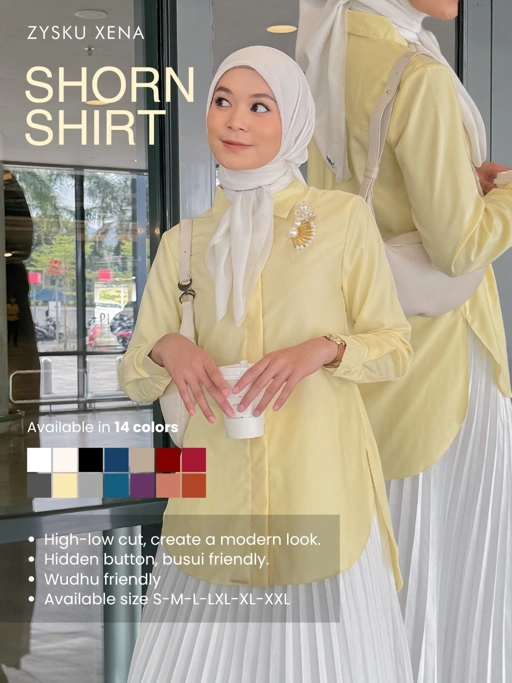 Zysku Xena | Shorn Basic Shirt 16 Warna - Color Group 1 | Kemeja Kantor Formal Wanita Lengan Panjang