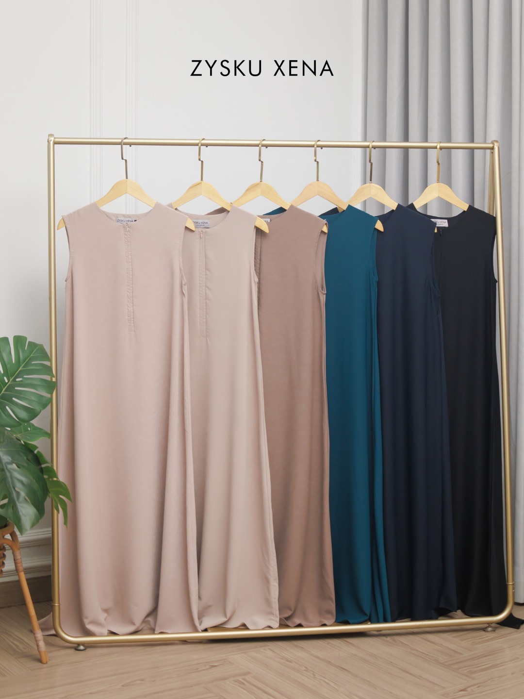 Zysku Xena | Airi Basic Sleeveless Dress - 6 Warna | Gamis Tanpa Lengan Polos