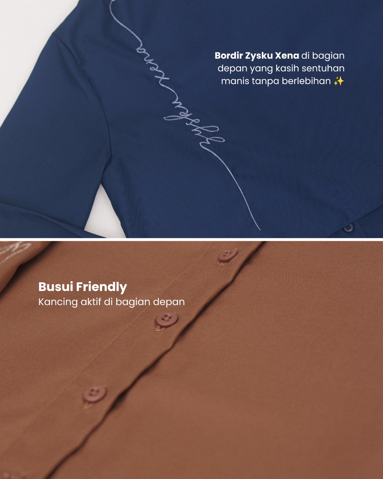 Zysku Xena | Velisse Top - 5 Warna | Blouse Atasan Cape Layer Lengan Panjang Wanita