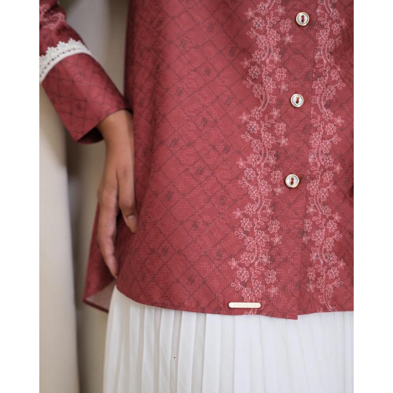  Zysku Xena | Minor Defect | Saka Shirt | Kemeja Agustusan Kerja Motif Kantor Wanita Lengan Panjang