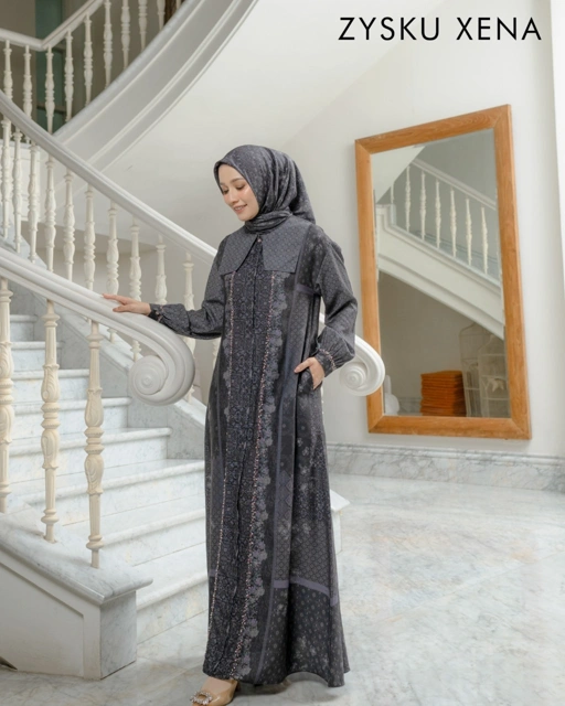 Image of Zysku Xena | (NO PAYET) Chahana Dress | Sarimbit Gamis Kancing Depan Busui Friendly