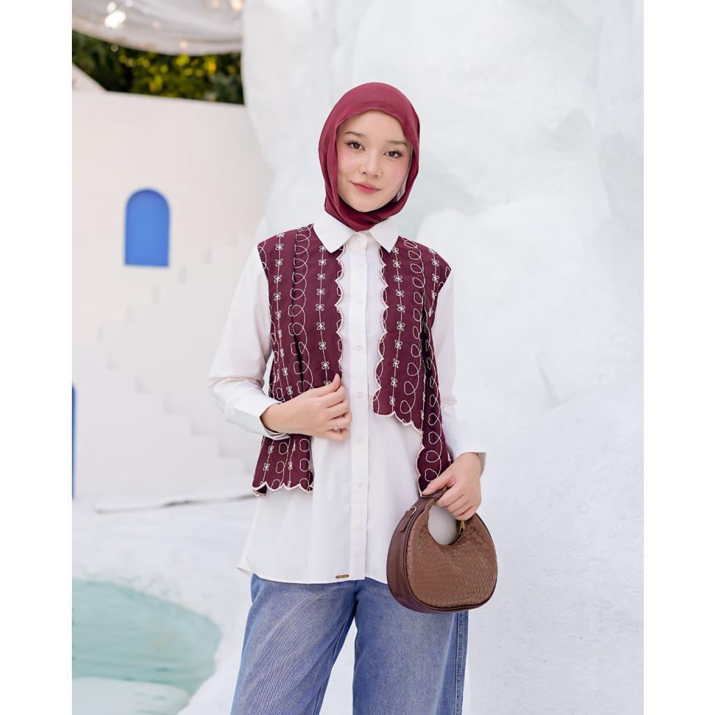 Zysku Xena | Daisy Shirt | Minor Defect | Kemeja Layer Katun Bordir Lengan Panjang Wanita
