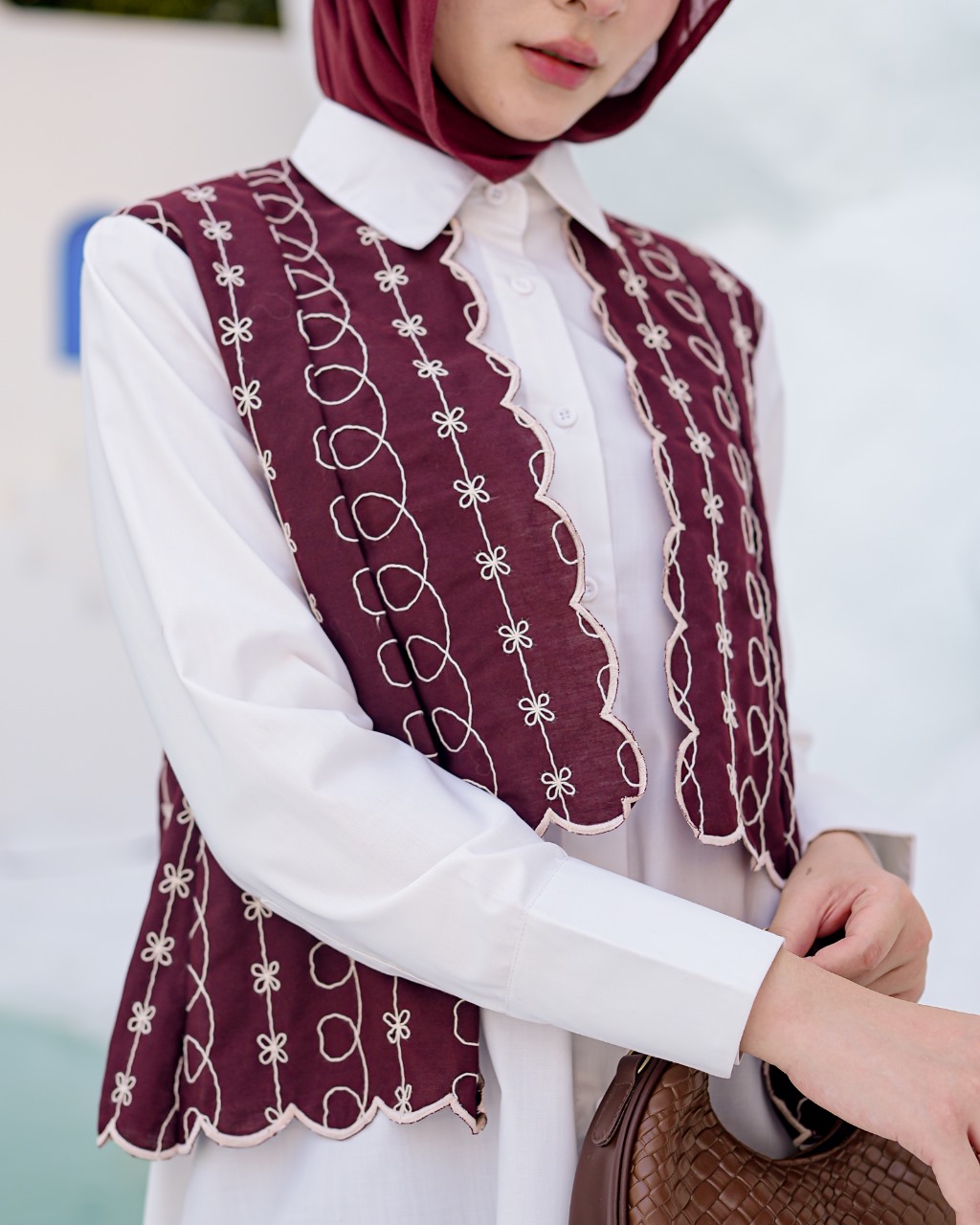 Zysku Xena | Daisy Shirt - 4 Warna | Kemeja Layer Katun Bordir Lengan Panjang Wanita