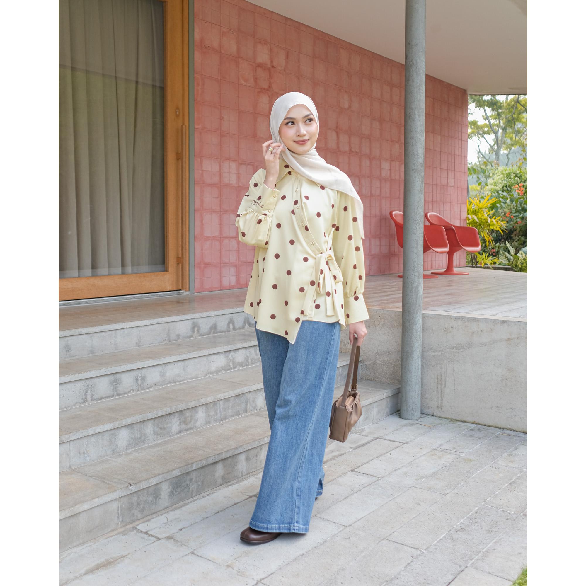 Zysku Xena | Minor Defect | Nerine Blouse | Atasan Kemeja Polkadot Casual
