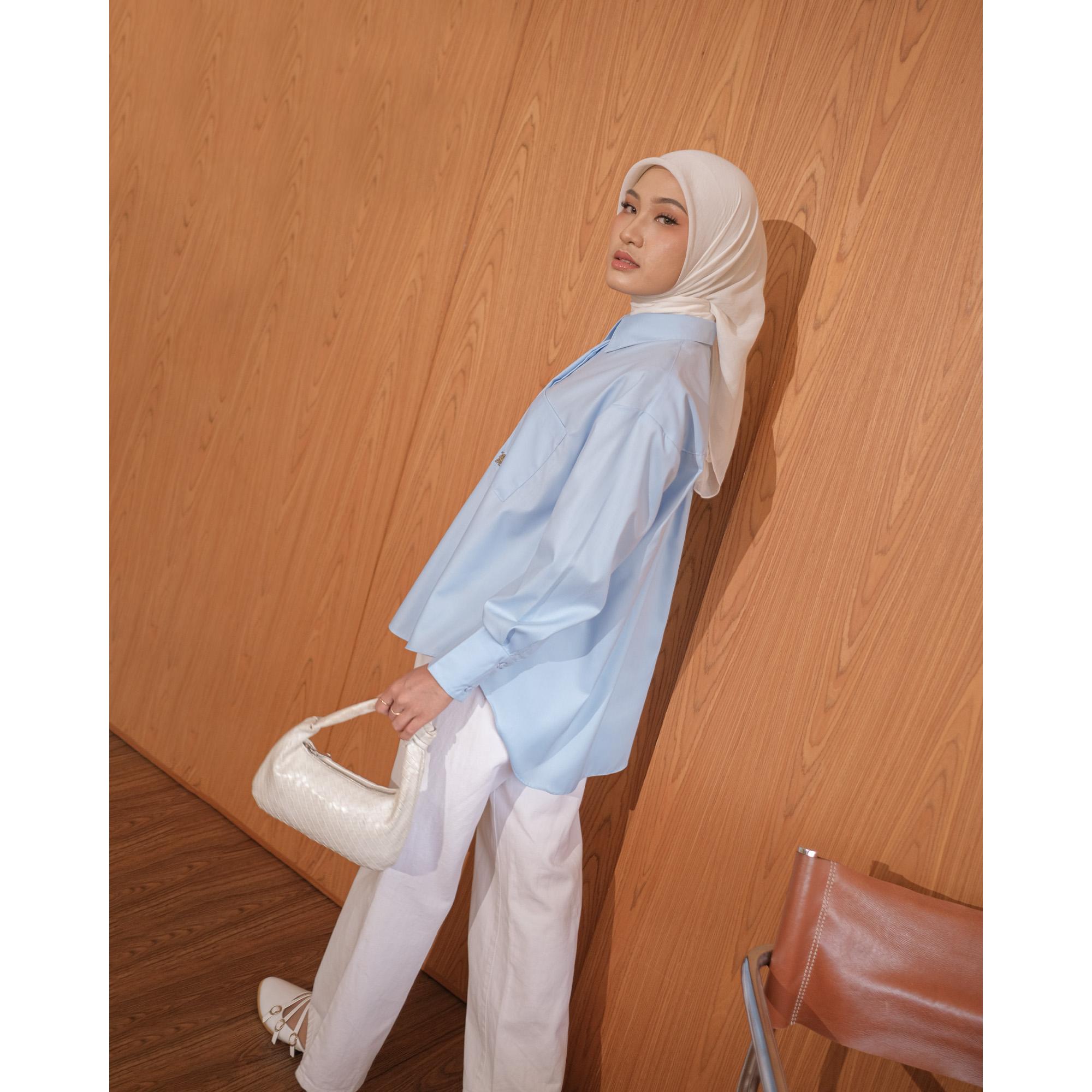 Zysku Xena | Minor Defect | Basic Oversized Shirt - 15 Warna | Kemeja Kerja Polos Kantor Wanita Lengan Panjang Anti Kusut