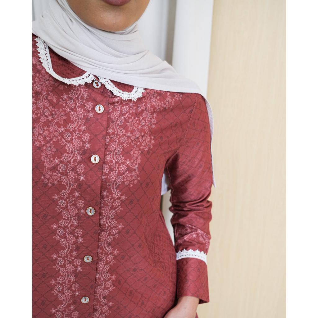  Zysku Xena | Minor Defect | Saka Shirt | Kemeja Agustusan Kerja Motif Kantor Wanita Lengan Panjang