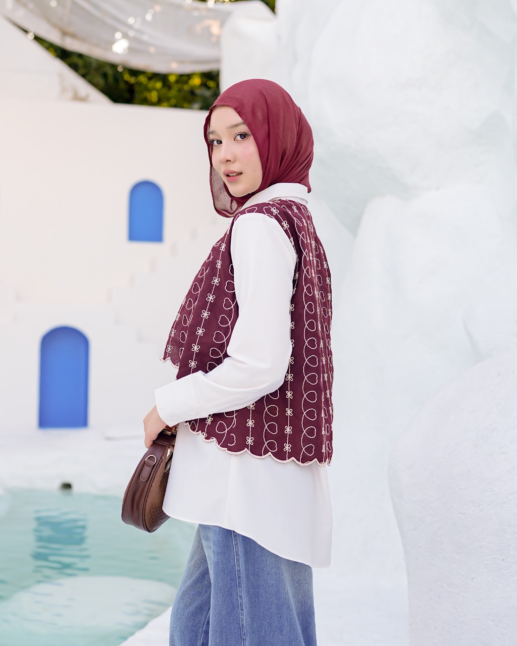 Zysku Xena | Daisy Shirt - 4 Warna | Kemeja Layer Katun Bordir Lengan Panjang Wanita