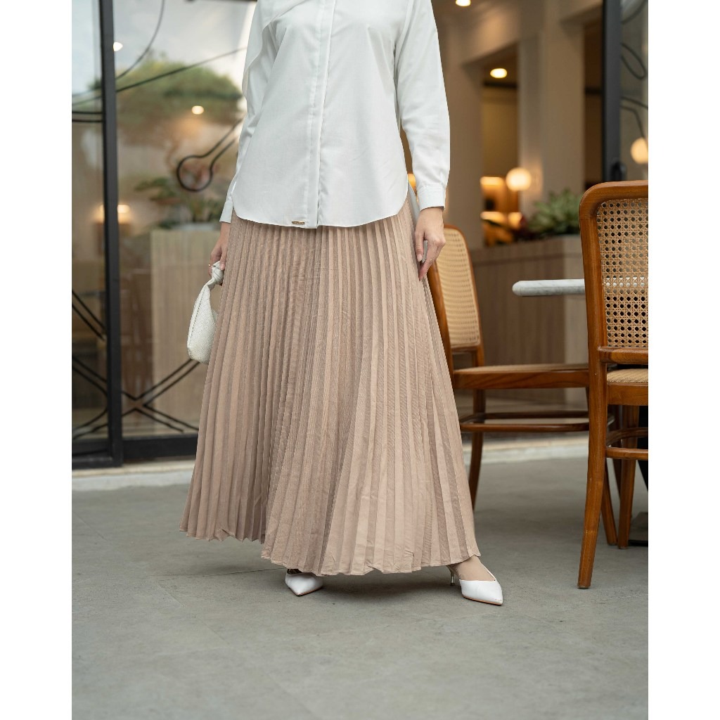 Zysku Xena | Hada Pleated Skirt - 6 Warna | Rok Plisket Lipit Lebar Kantor
