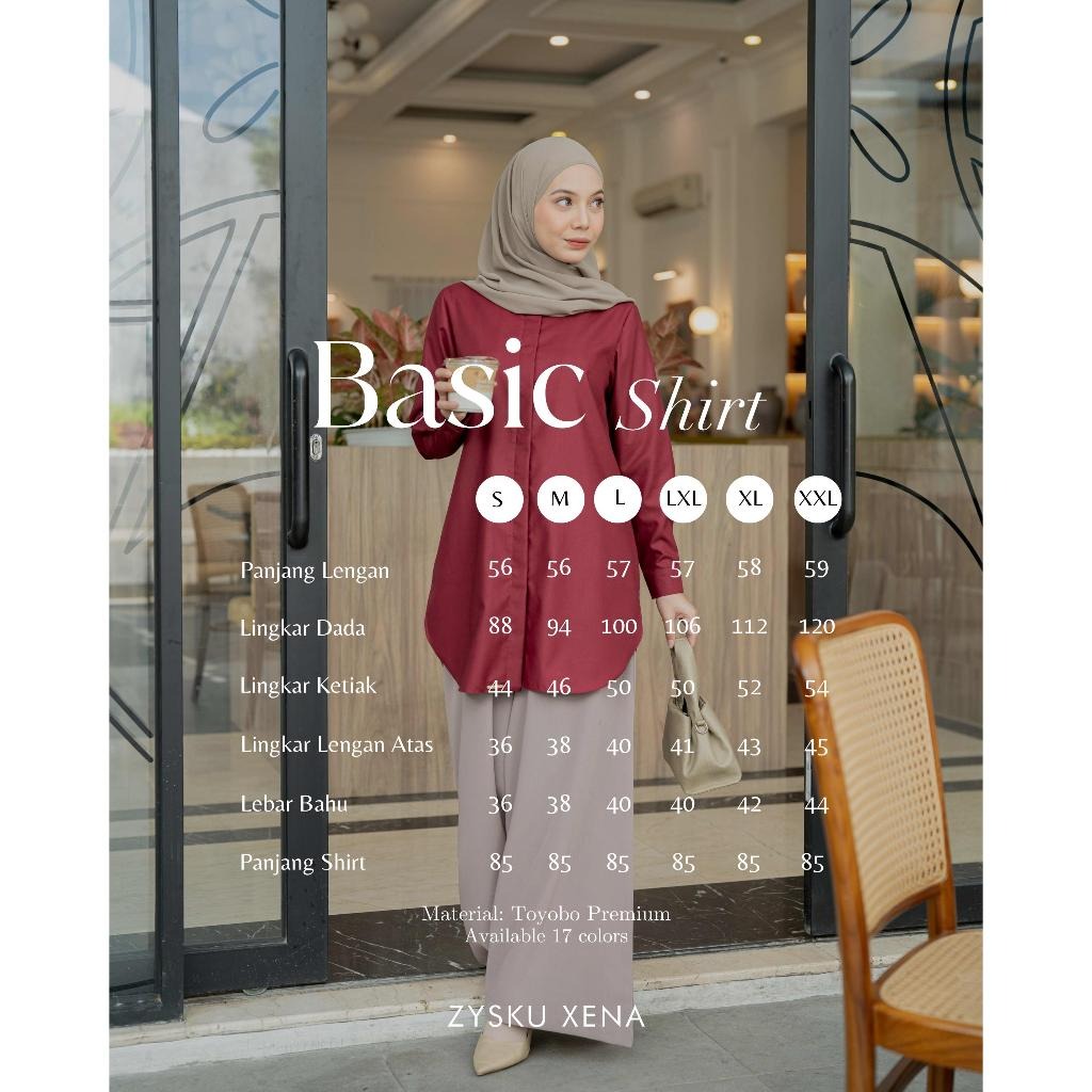 Zysku Xena | Basic Shirt 16 Warna - Color Group 2 | Kemeja Polos Kantor Wanita Lengan Panjang