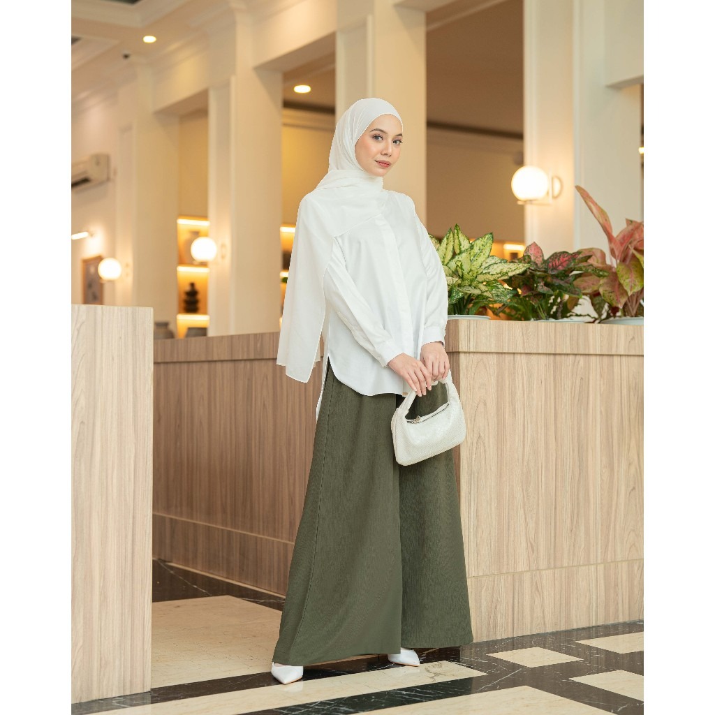 Zysku Xena | Venti Cullote Pants - 8 Warna | Celana Kulot Longgar Daily Pinggang Karet