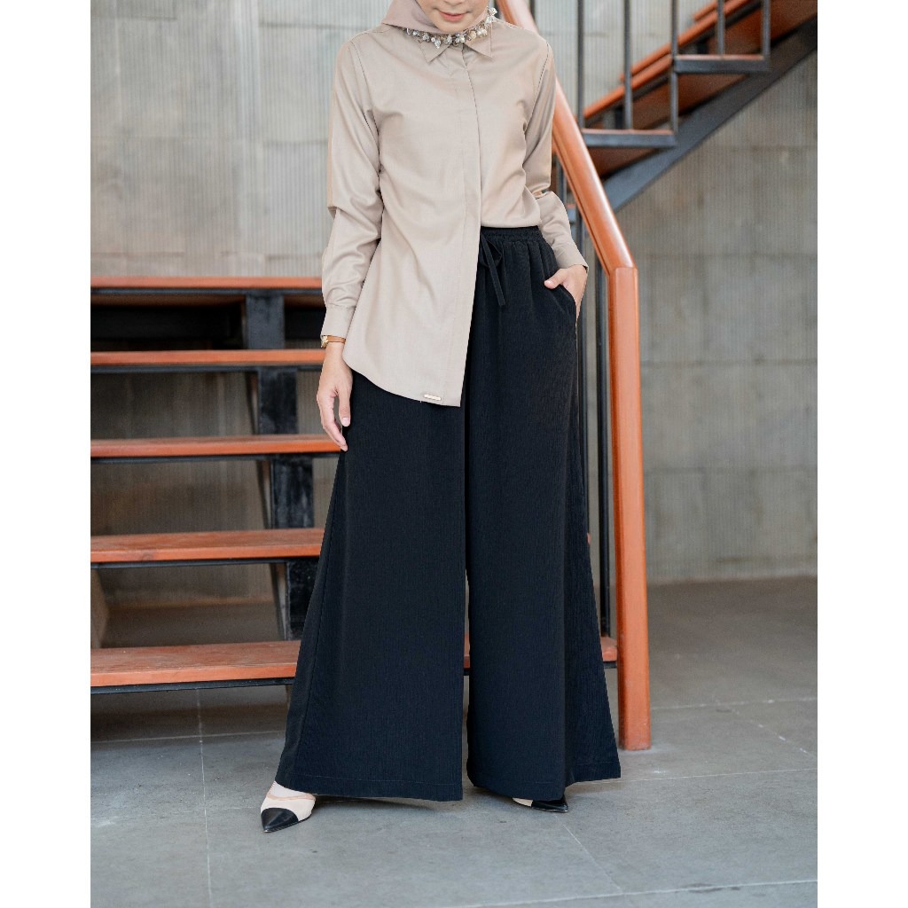 Zysku Xena | Venti Cullote Pants - 8 Warna | Celana Kulot Longgar Daily Pinggang Karet
