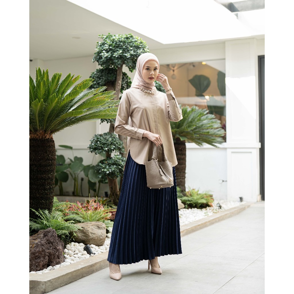 Zysku Xena | Hada Pleated Skirt - 6 Warna | Rok Plisket Lipit Lebar Kantor