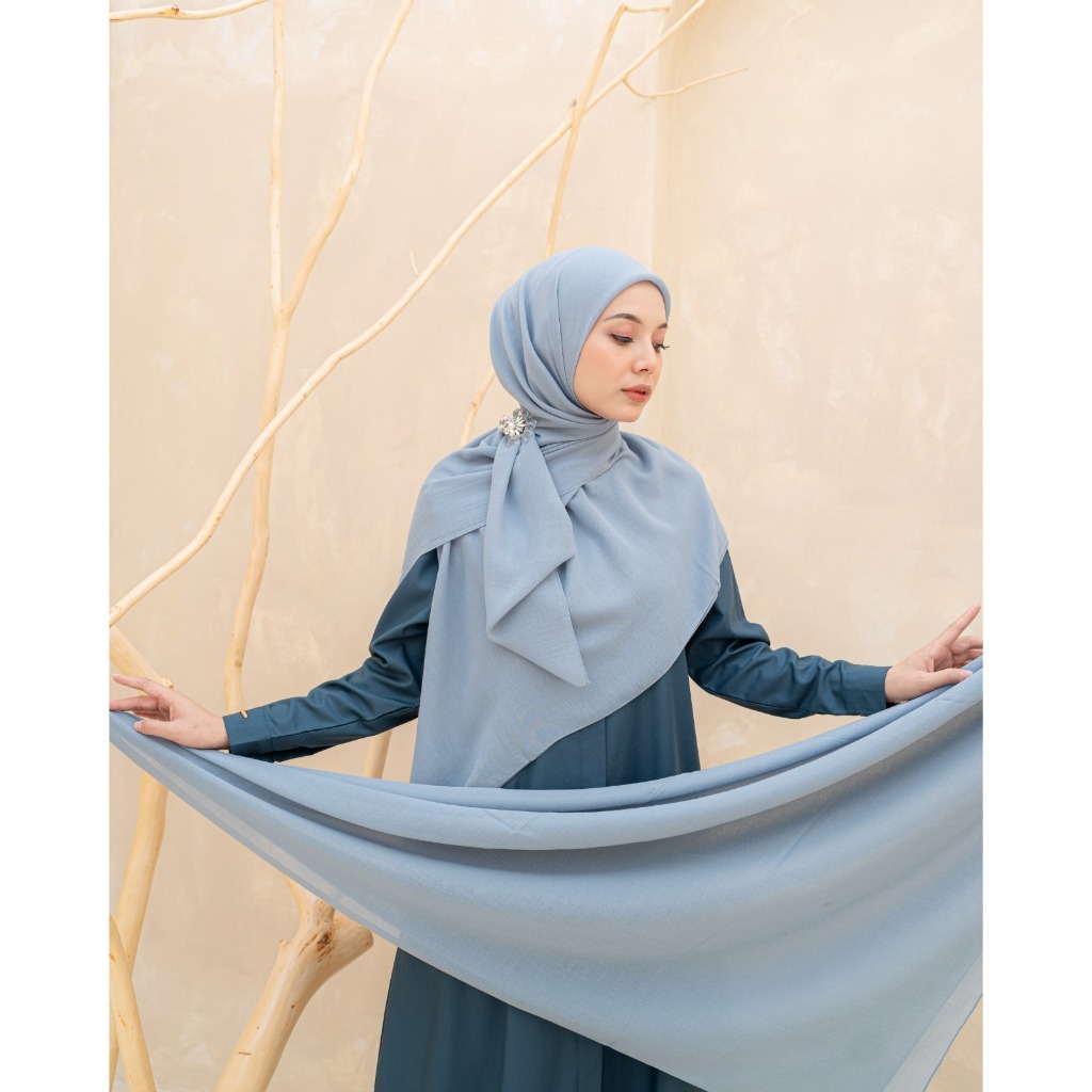 Zysku Xena | Miracle Voile Scarf Syari Jahit Tepi -19 warna | Kerudung Voal Segi Empat Besar Syari 140cm