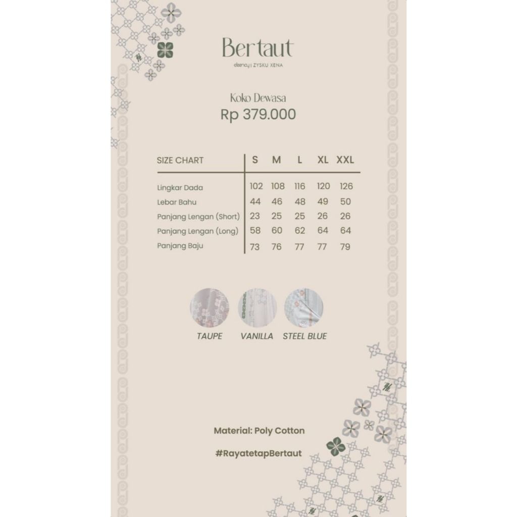 Zysku Xena x Deenay | Bertaut Kemeja Anak - 3 Warna | Sarimbit Anak